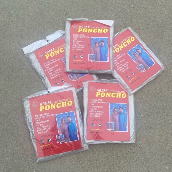Adult Rain Poncho 5 Pack - Picture 1 of 6